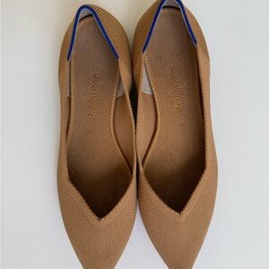 Rothy's Ecru Tortoise Shell Sole The Point Flats Cream Neutral Tan Beige